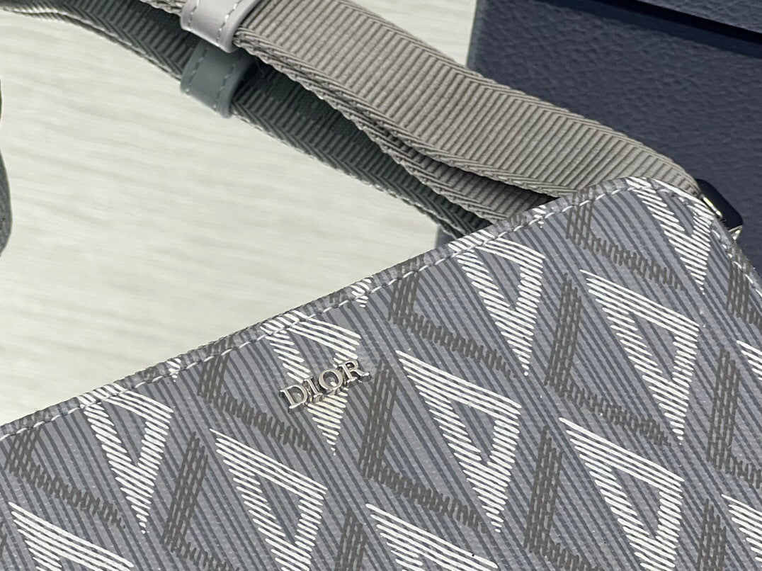 Dior CD Diamond Zipped Pouch with Strap