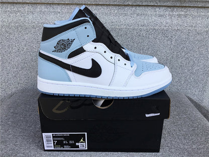 Air Jordan 1 Mid SE "White-Ice Blue-Black"
