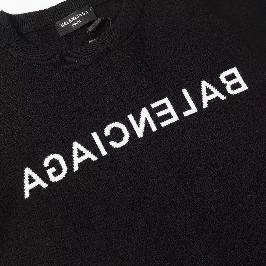 Balenciaga Reverse Logo Sweater "Black"