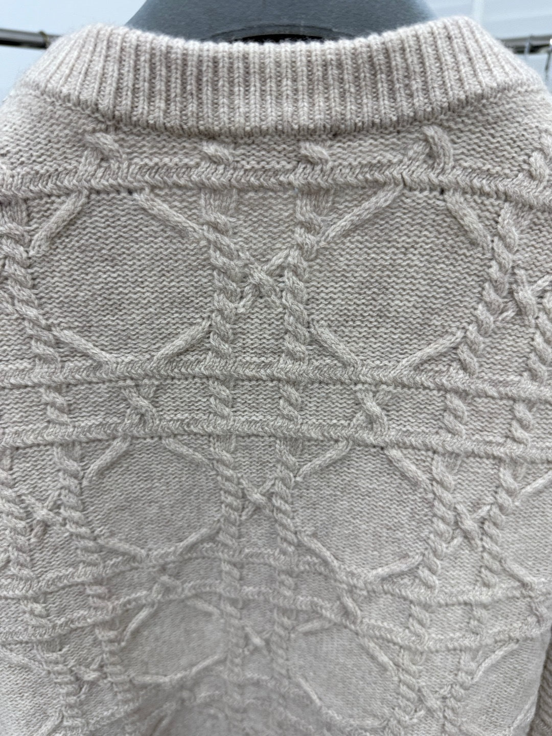 Dior Icons Cannage Sweater "Beige Cashmere Knit"