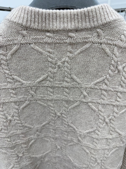 Dior Icons Cannage Sweater "Beige Cashmere Knit"