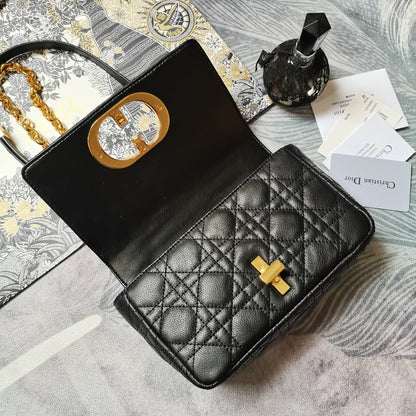 Dior Small Dior Caro Bag "Black Supple Cannage Calfskin"