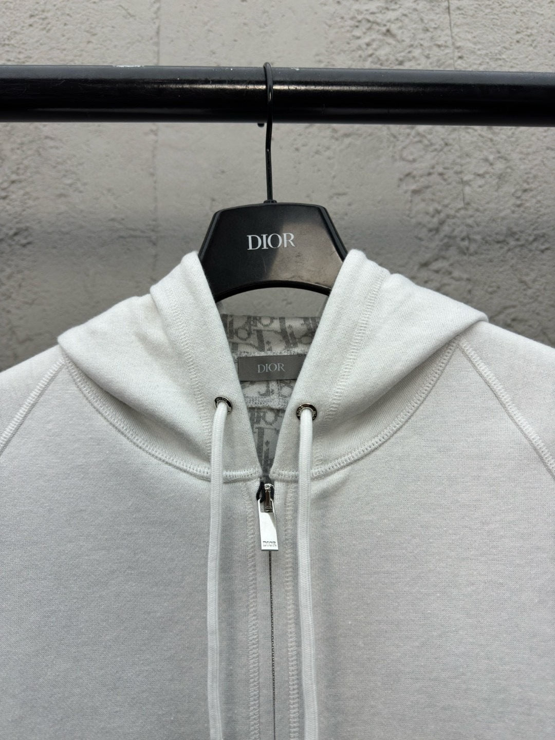 Dior Hooded Track Jacket "White Cotton and Cashmere Knit"