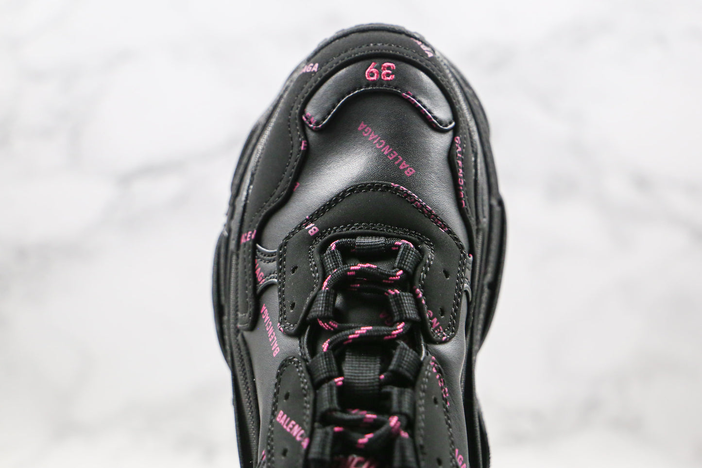 Balenciaga Triple S "Black-Pink All Over Logo"