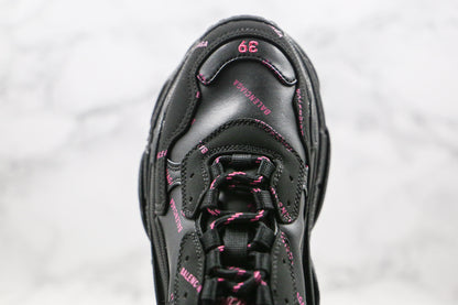 Balenciaga Triple S "Black-Pink All Over Logo"