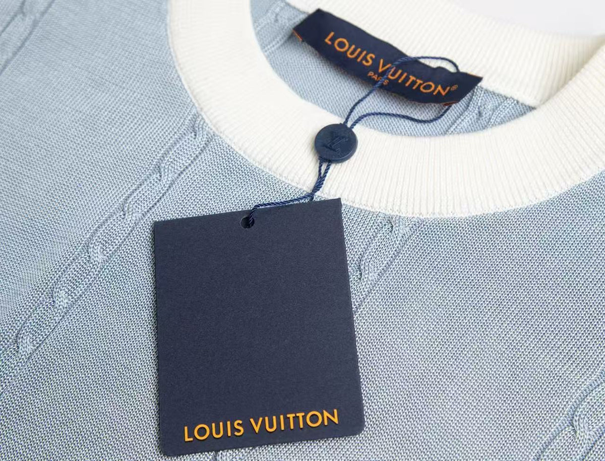 Louis Vuitton Silk-Cotton Short-Sleeved Crewneck "Sky Blue"