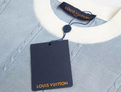 Louis Vuitton Silk-Cotton Short-Sleeved Crewneck "Sky Blue"