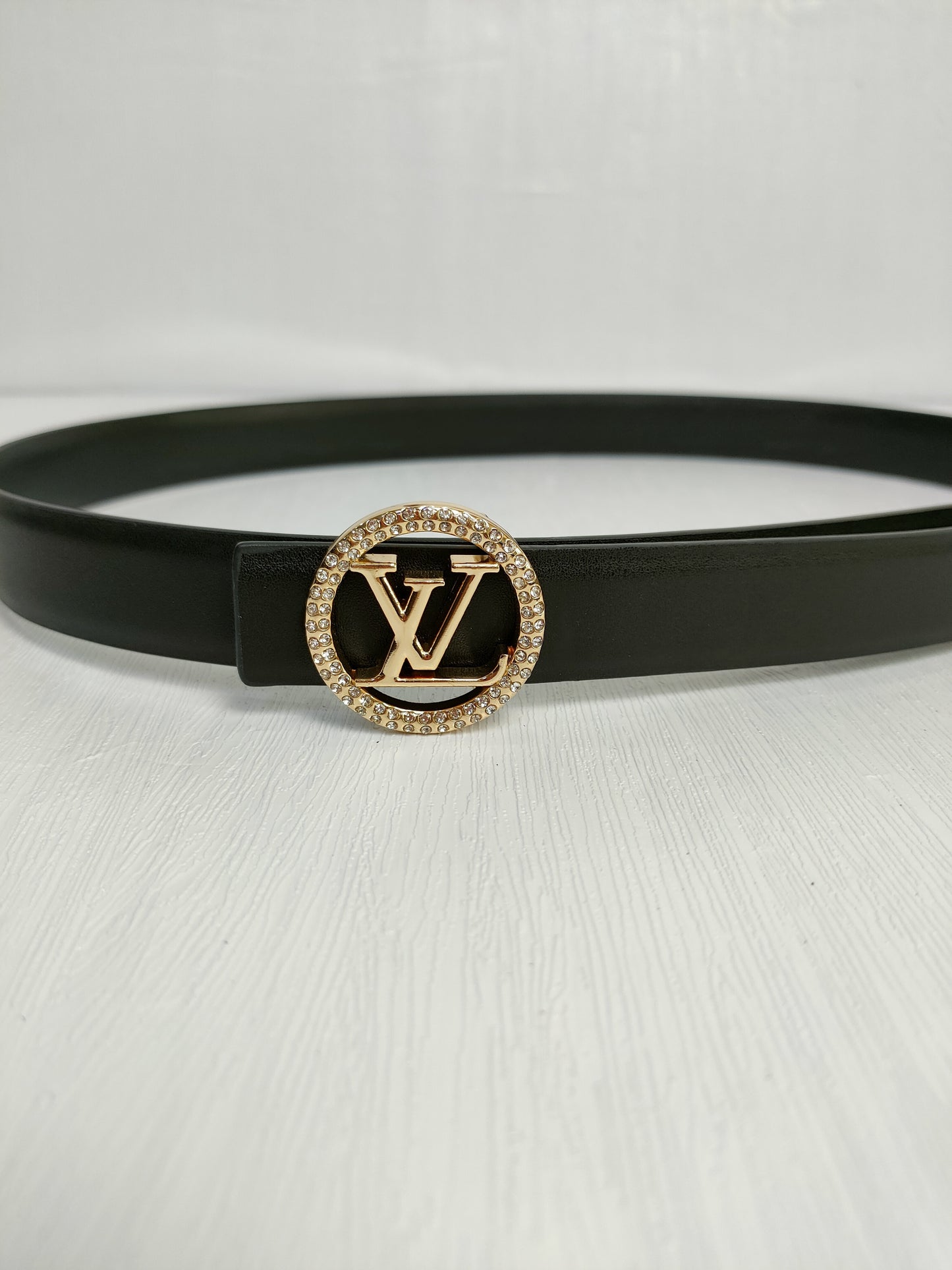 Louis Vuitton Leather Belt "Black-Gold"
