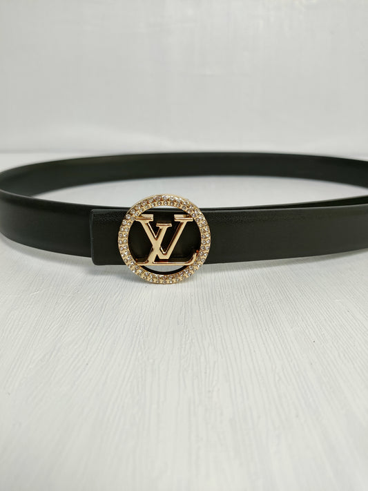 Louis Vuitton Leather Belt "Black-Gold"