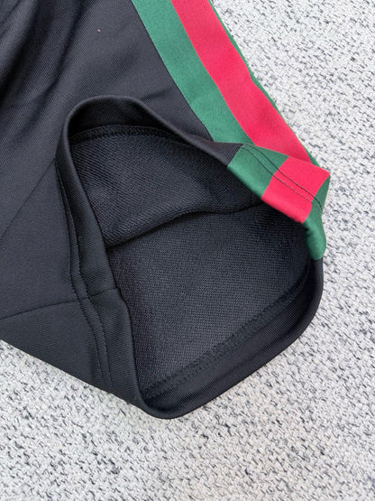 Gucci Silk Cotton Sportswear Pants with Web "Black"