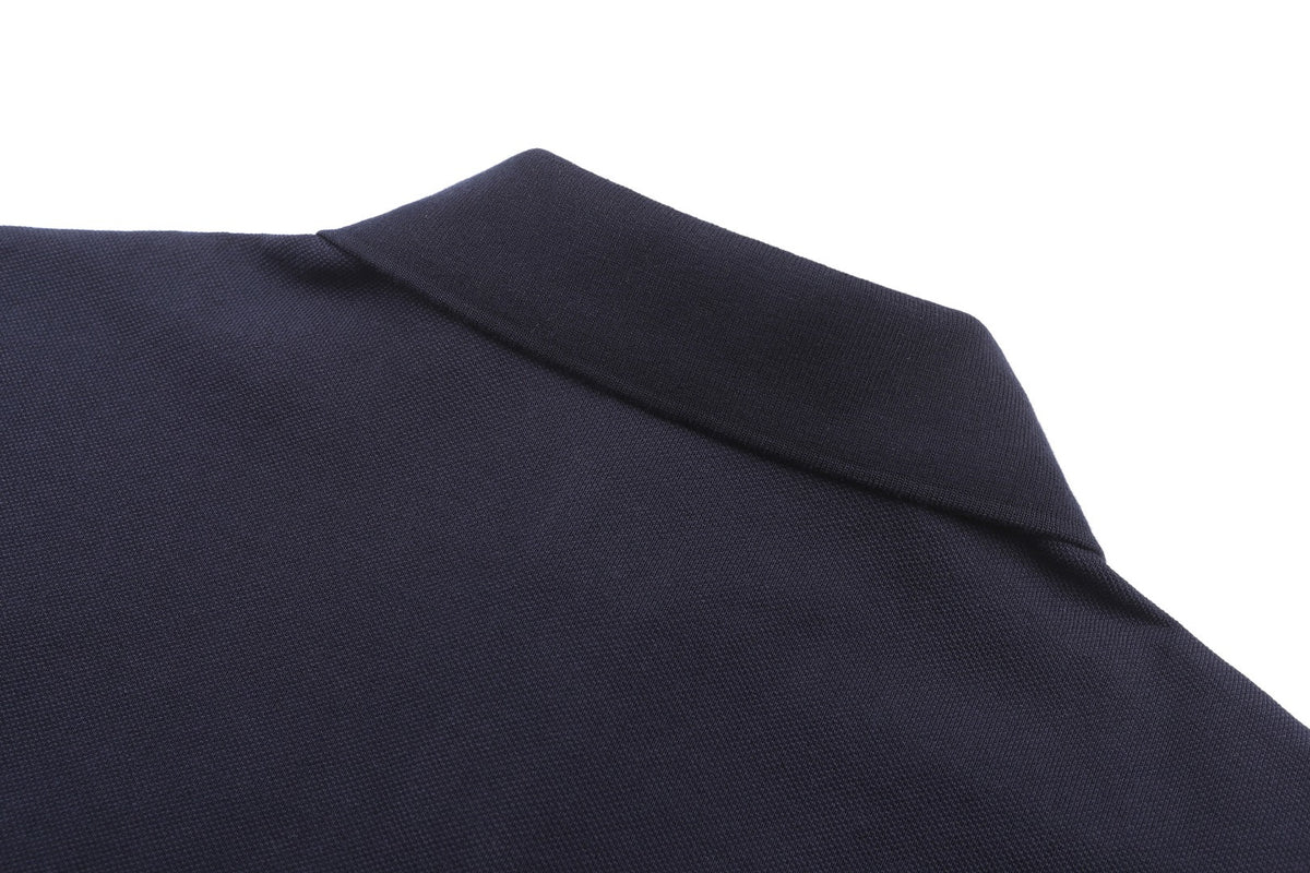 Gucci Cotton Piquet Polo Shirt with Horsebit Embroidery "Navy"