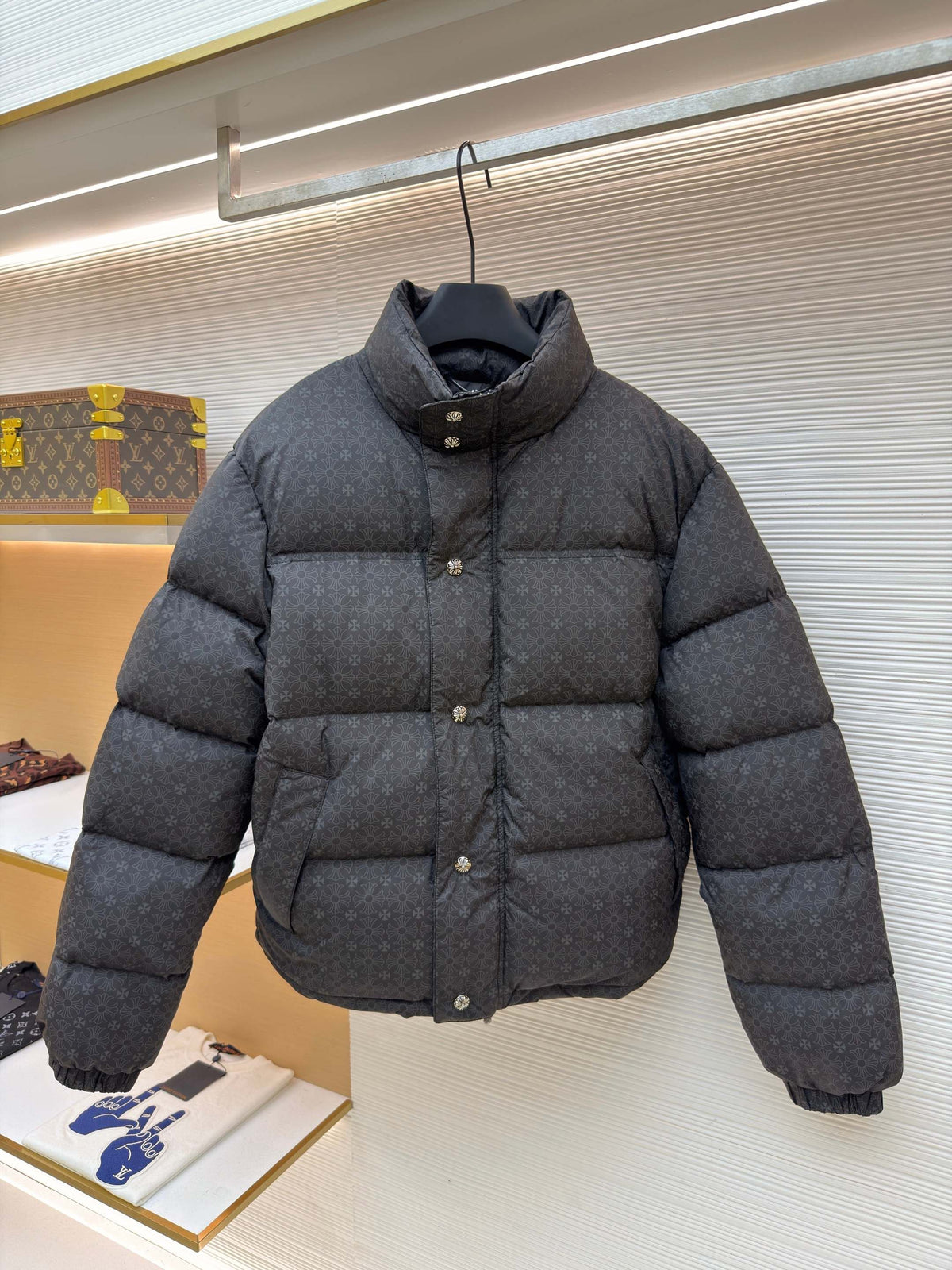 Chrome Hearts Monogram Print Down Puffer Jacket "Charcoal"