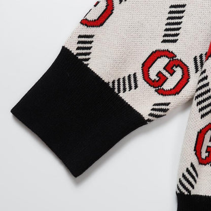 Gucci Cardigan "Beige-Black-Red"