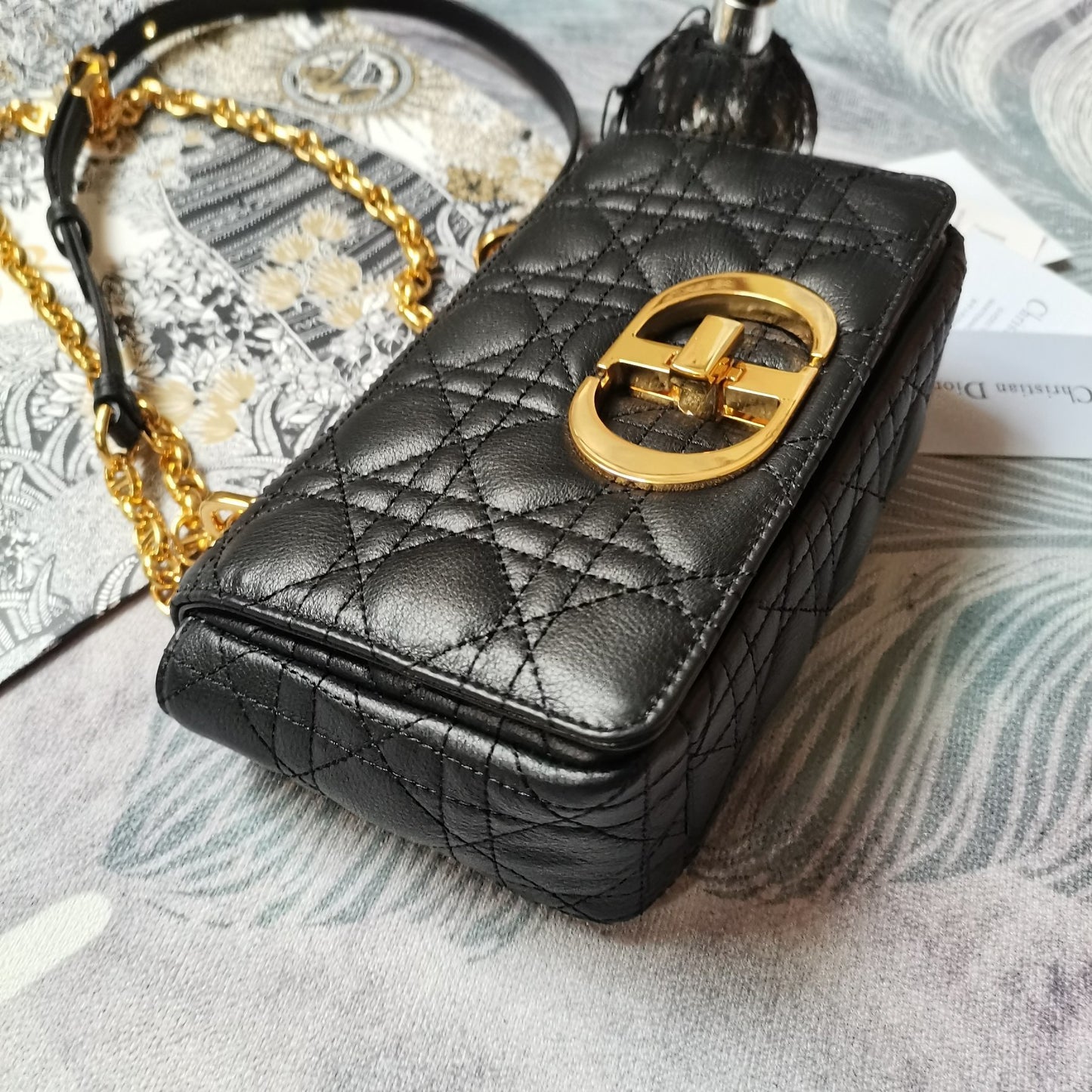 Dior Small Dior Caro Bag "Black Supple Cannage Calfskin"