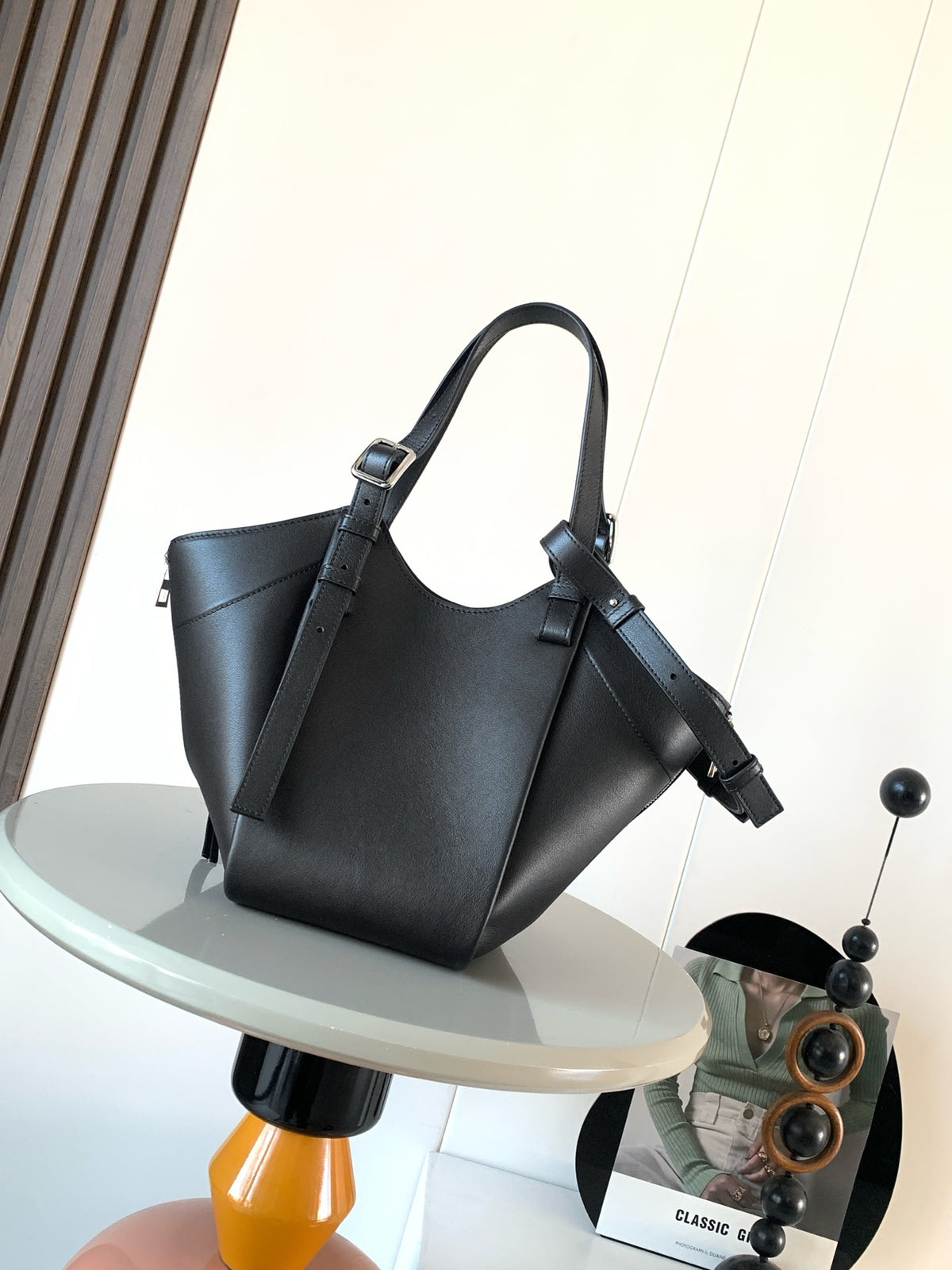 Loewe Hammock Flip Bag in Classic Calfskin "Black"
