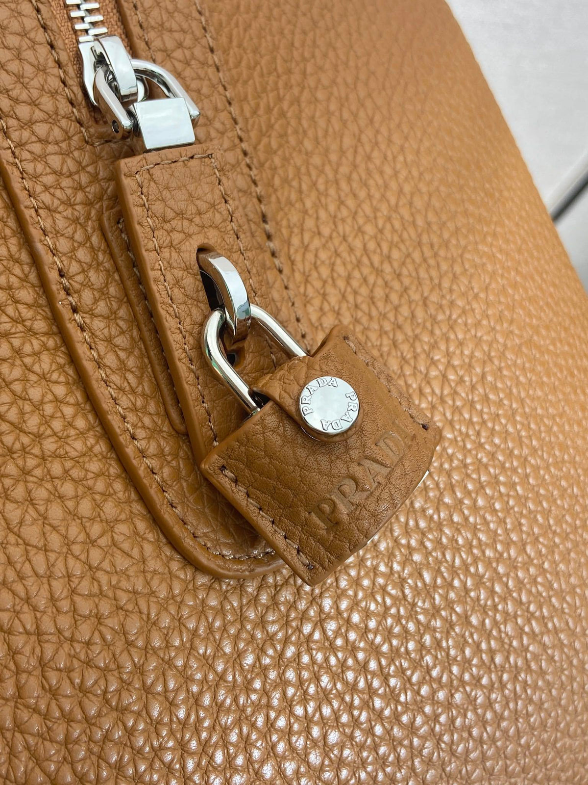 Prada Leather Duffel Bag "Brown"