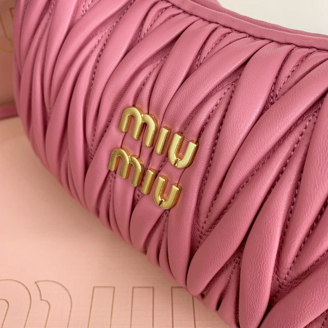 Miu Miu Wander Matelassé Nappa Leather Hobo Bag