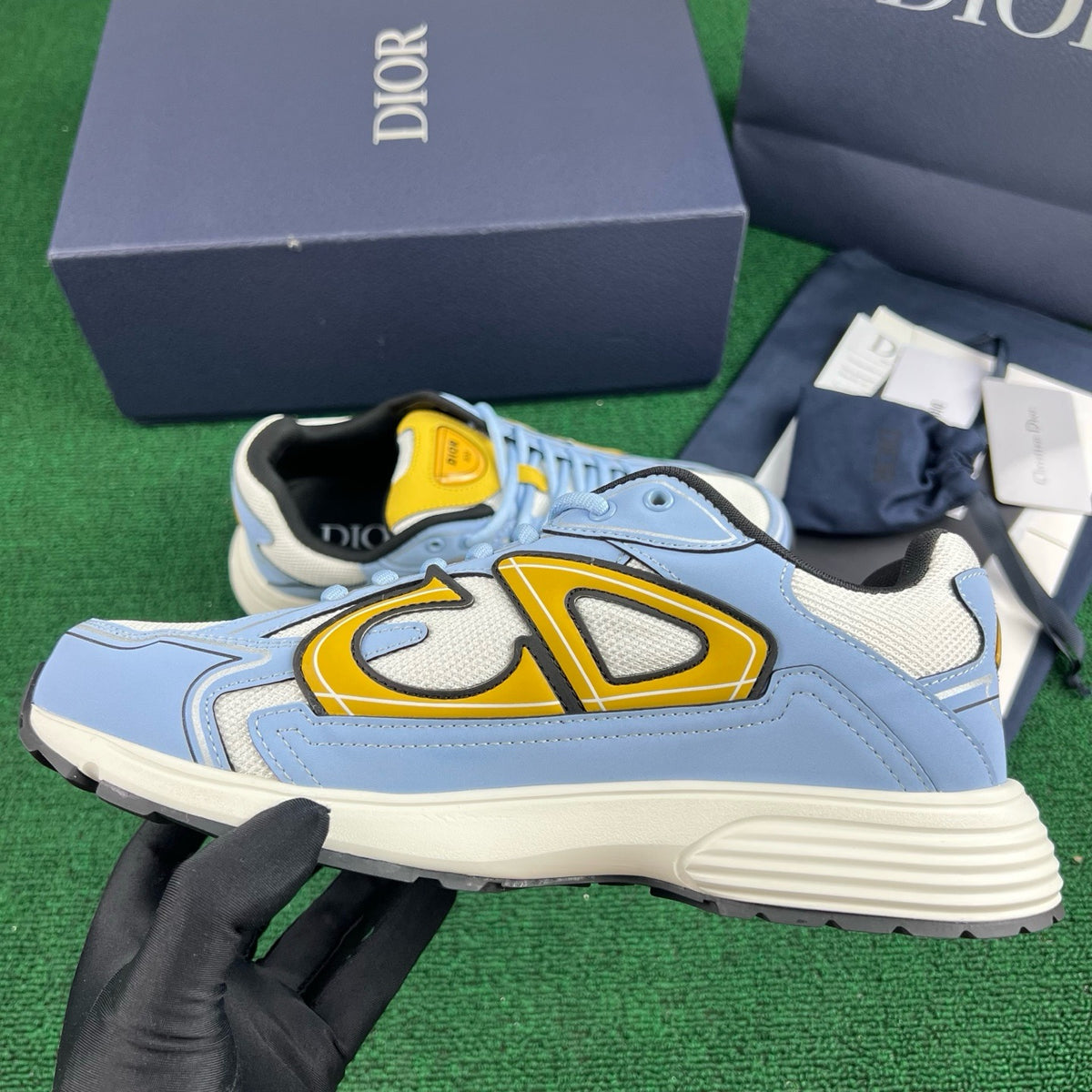 Dior B30 Countdown Sneaker "White Technical Mesh with Light Blue and Gold-Tone Technical Fabric"