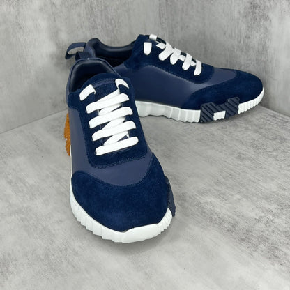 Hermes Bouncing Sneakers "Blue-White-Brown"