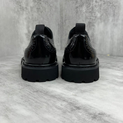 Dior Leather Derby Perforated Shoes "Black"