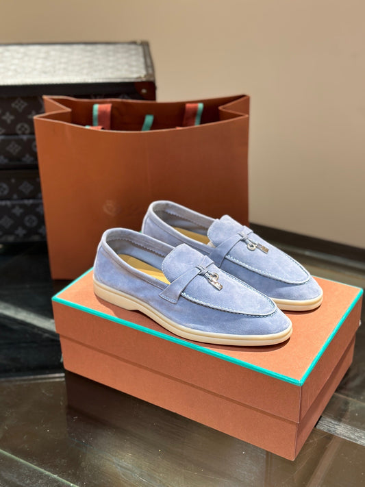 Loro Piana Charm Walk Loafers "Light Blue"