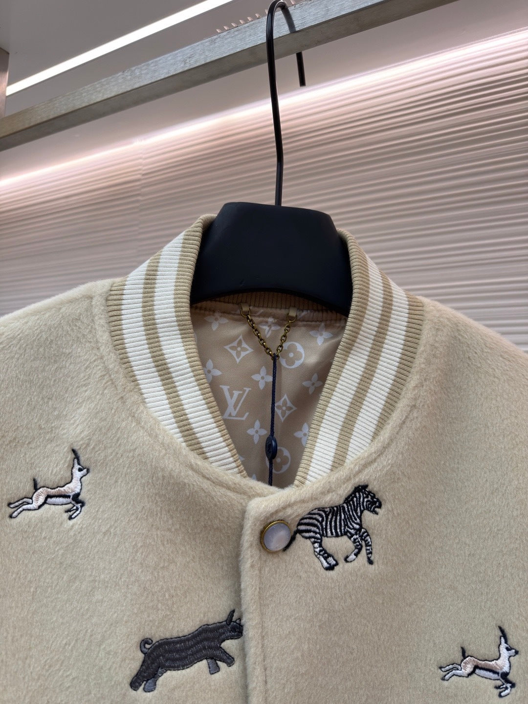 Louis Vuitton x The Darjeeling Limited Embroidered Varsity Blouson "Beige"