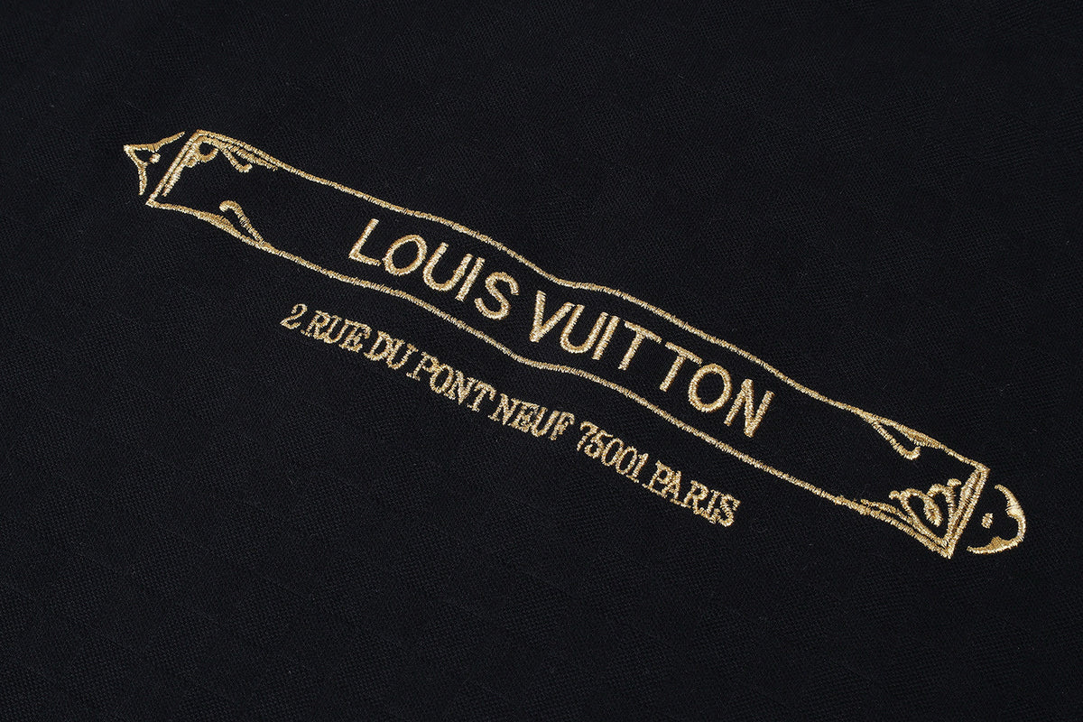 Louis Vuitton Embellished Damier Pique T-Shirt "Black"