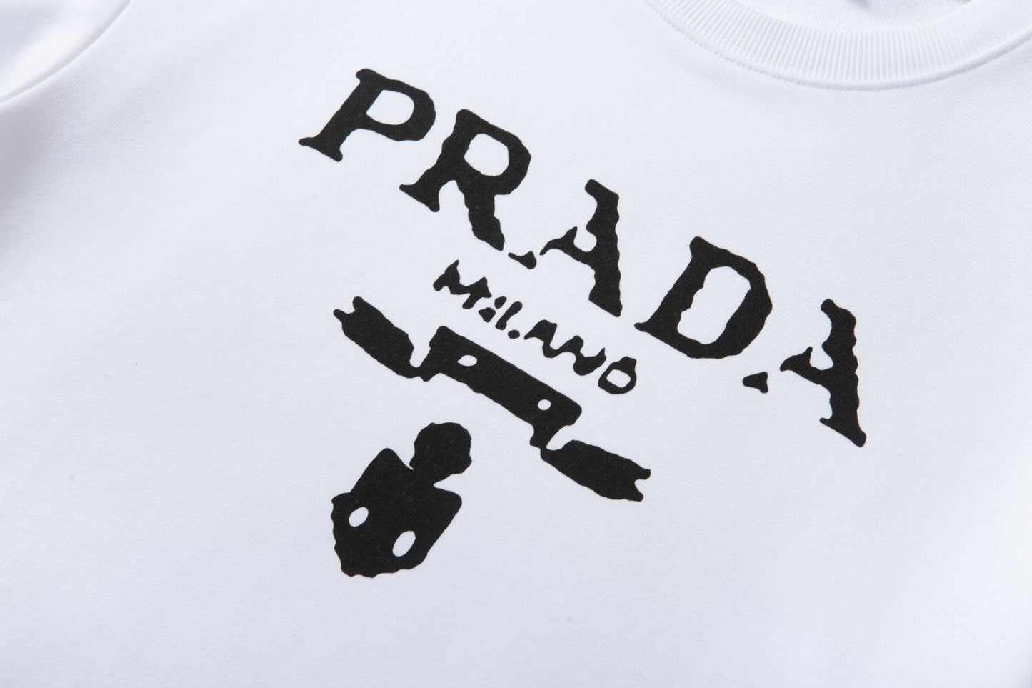 Prada Logo Print Sweatshirt "White"
