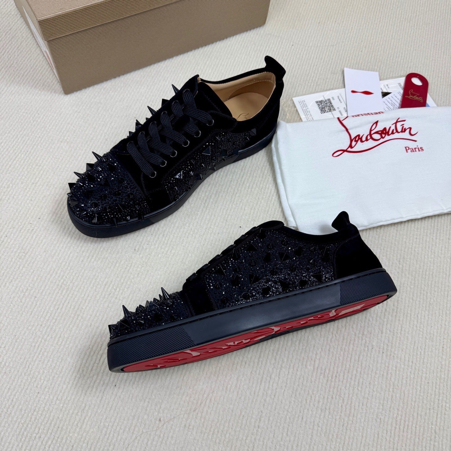 Christian Louboutin Louis Junior P Pik Pik Strass "Black"