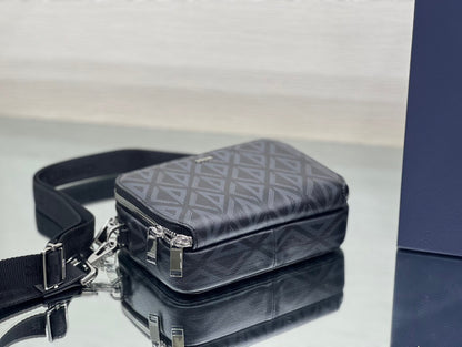 Dior CD Diamond Zipped Pouch with Strap