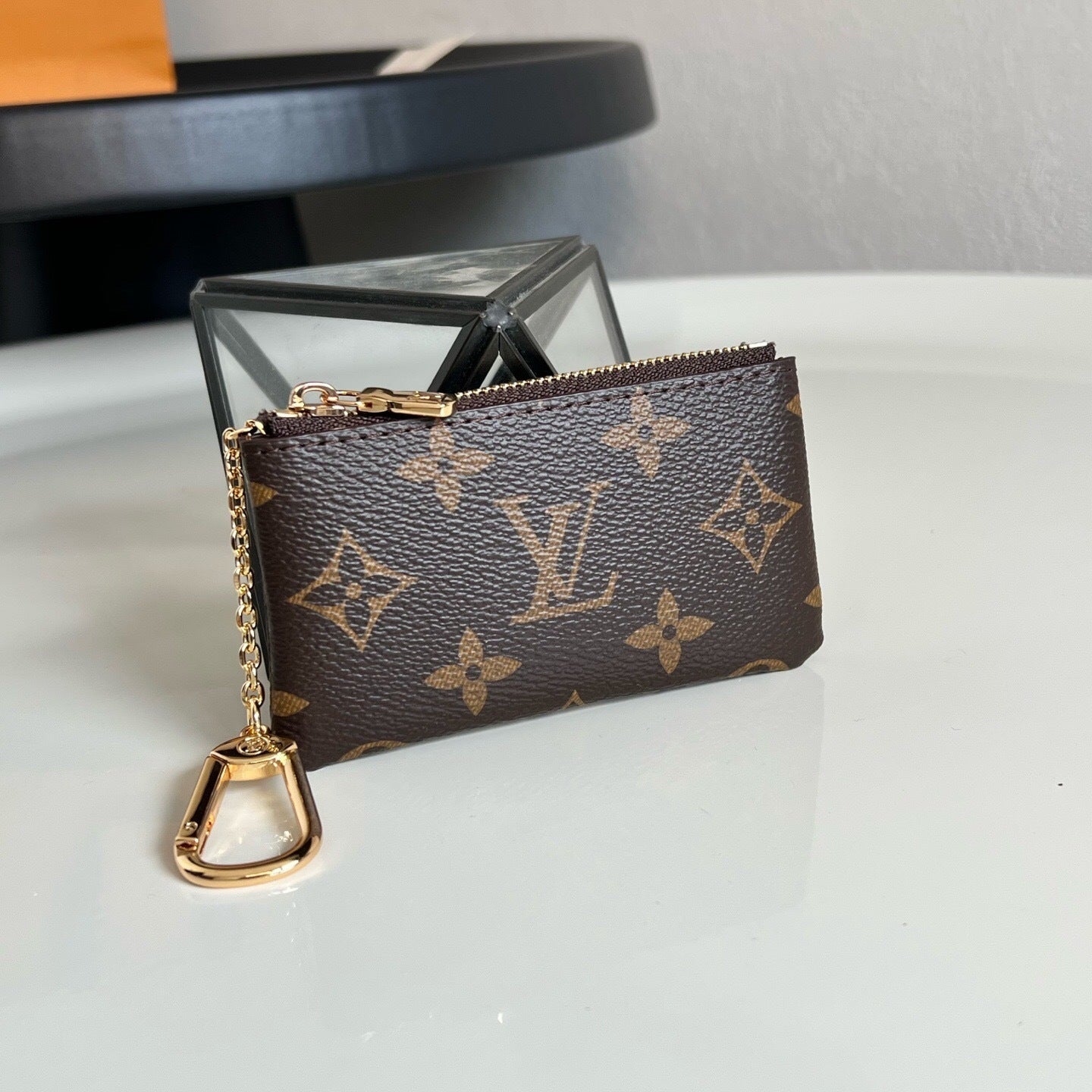 Louis Vuitton Key Pouch "Monogram Eclipse Canvas"