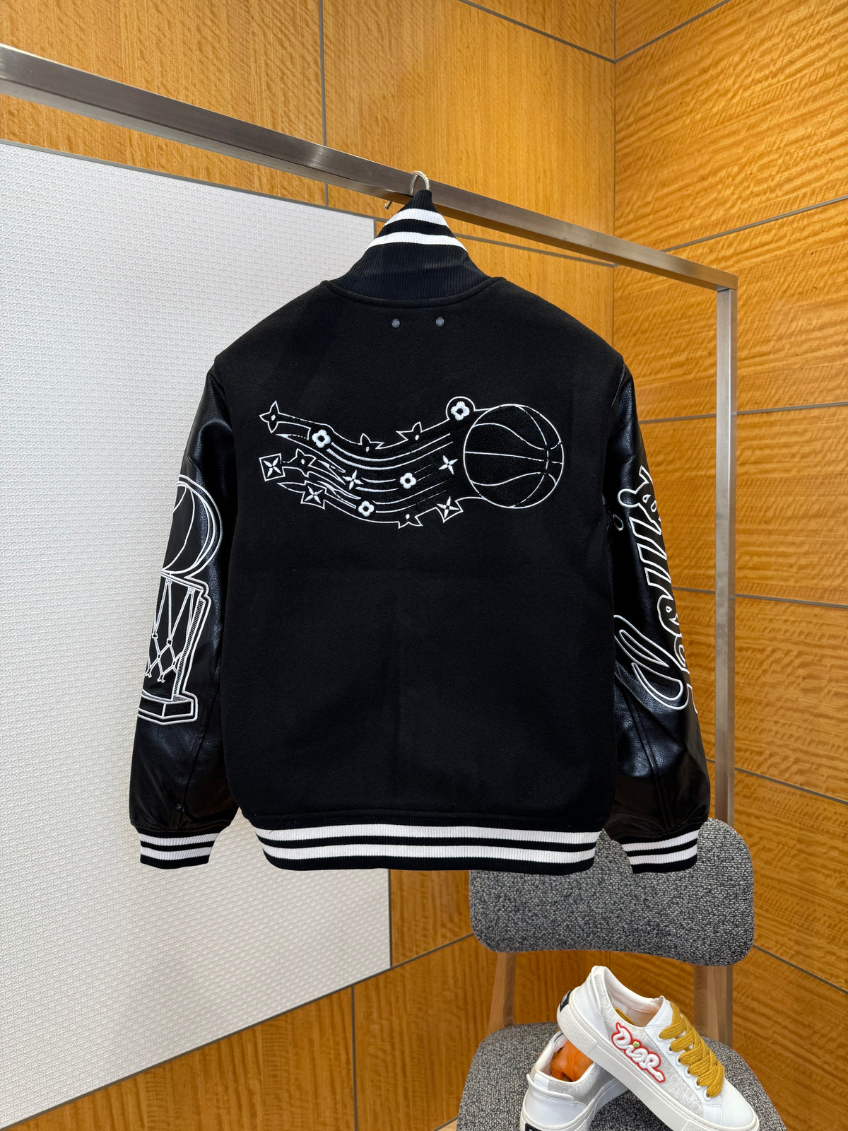 NBA x Louis Vuitton Leather Basketball Jacket "Black"