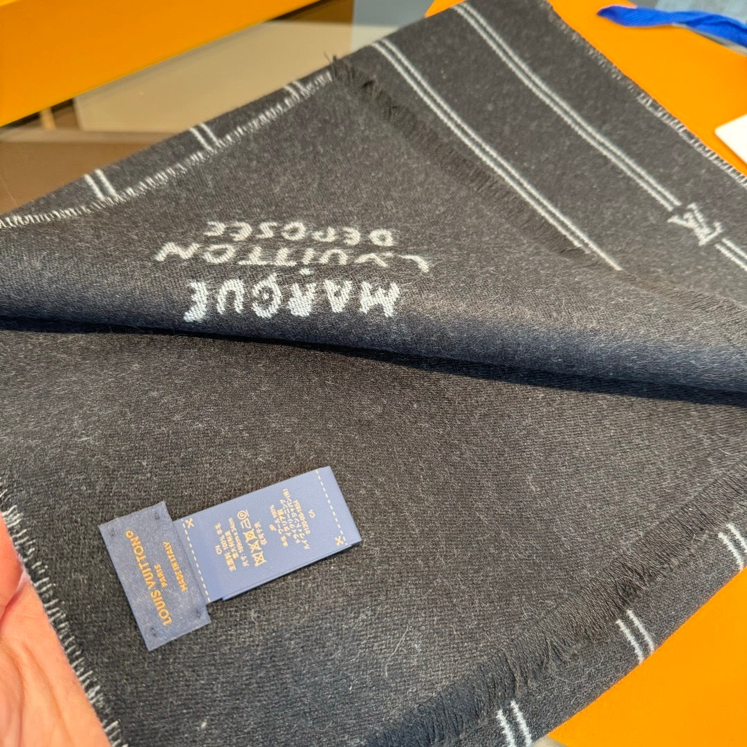 Louis Vuitton Monogram Stripes Scarf "Black"