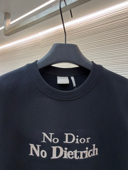 Dior Sweatshirt with Embroidery "Black and White Cotton Fleece"