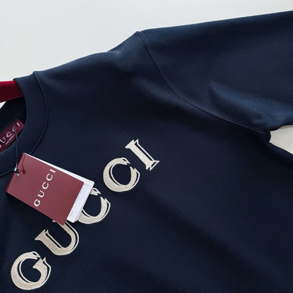 Gucci Cotton Jersey Sweatshirt with Embroidery "Dark Blue"
