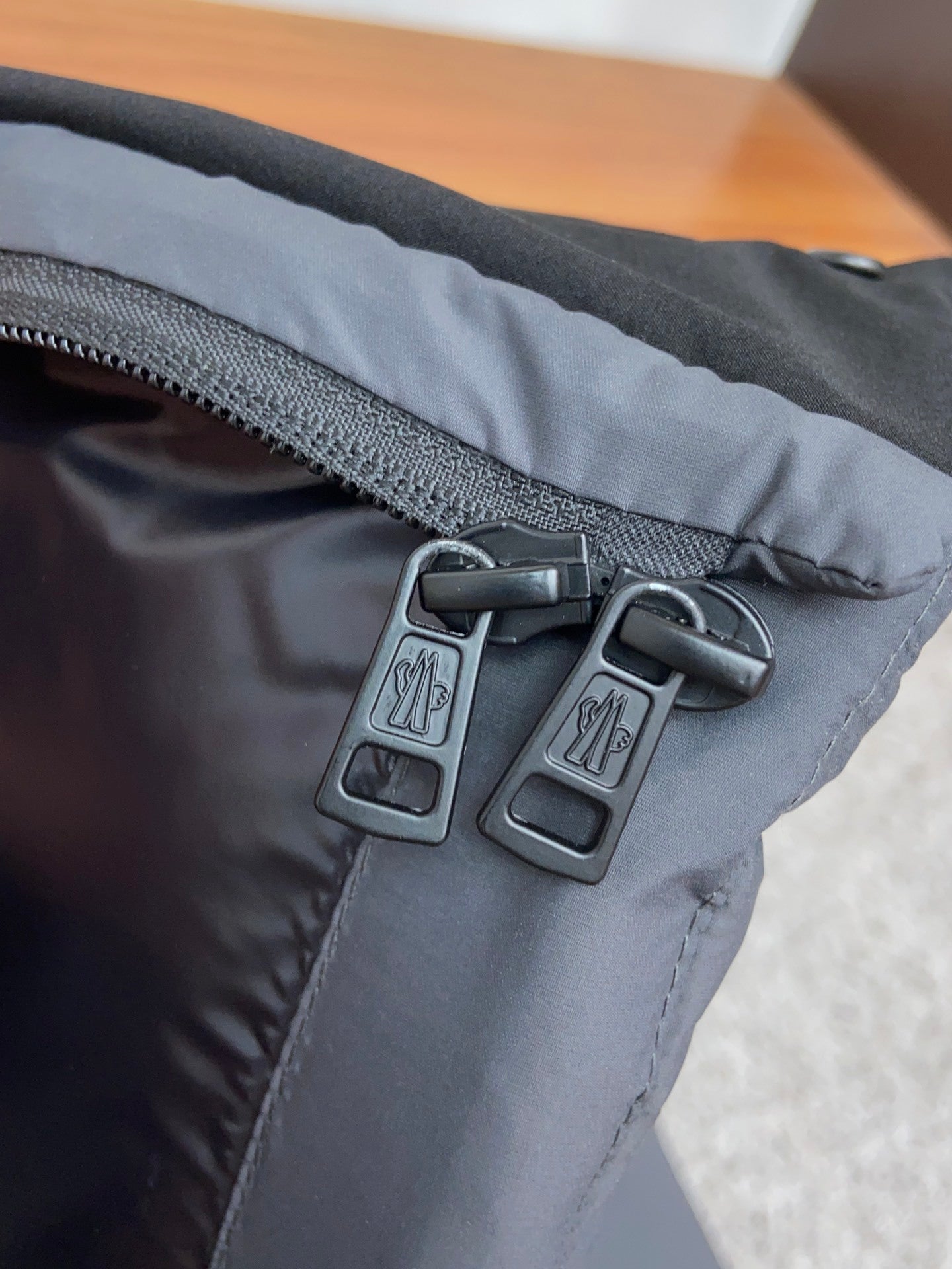 Monlcer Madeira Hooded Down Jacket "Grey-Black"