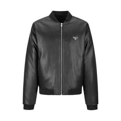 Prada Leather Bomber Jacket "Black"