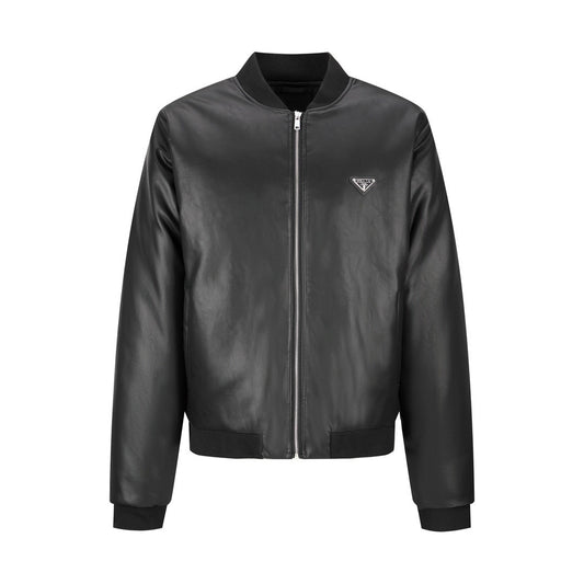 Prada Leather Bomber Jacket "Black"