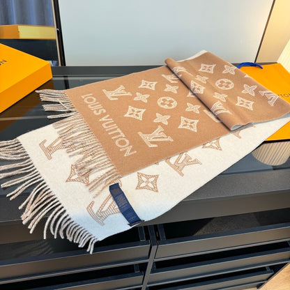 Louis Vuitton Monogram Shadow Scarf "Beige"