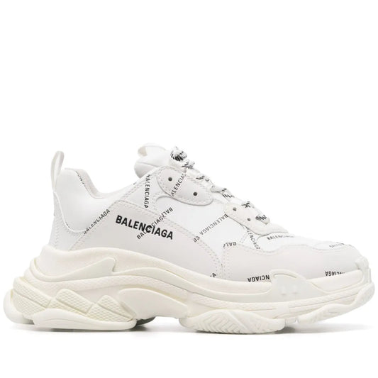 Balenciaga Triple S "White-All Over Logo"