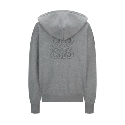 Loewe Anagram Zip-up Cotton Hoodie "Grey"