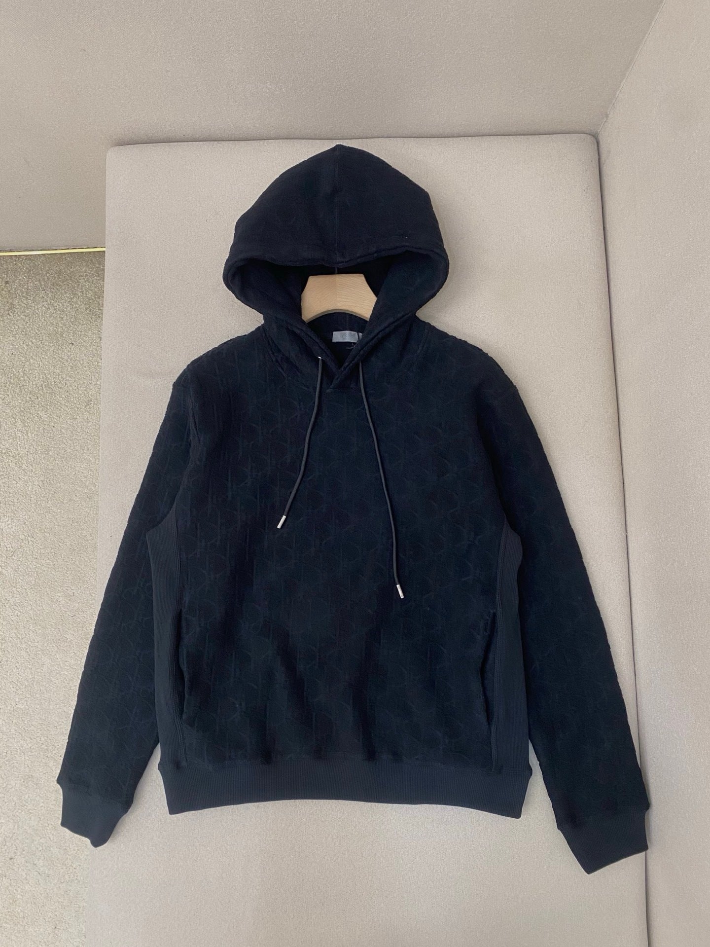 Dior Oblique Hooded Sweatshirt "Black Cotton Fleece"