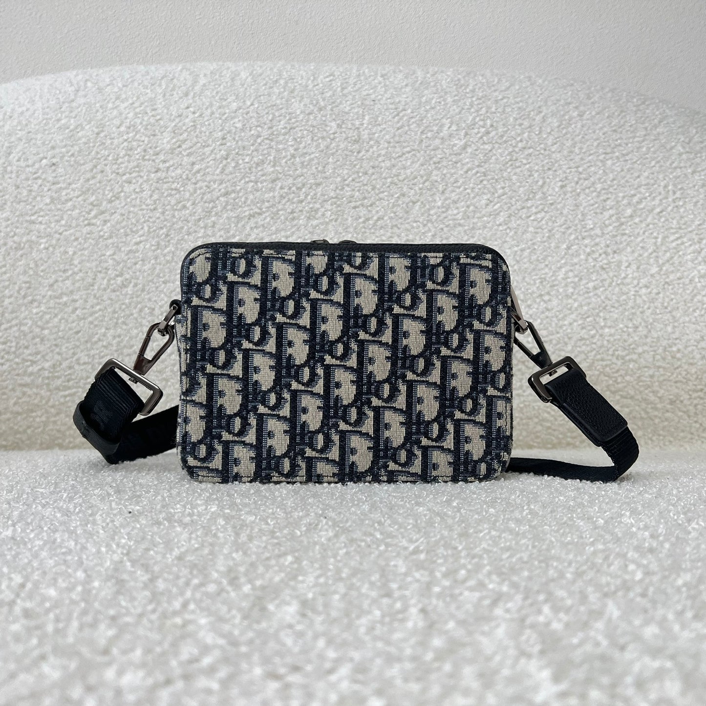 Dior Oblique Jacquard Zipped Pouch with Strap