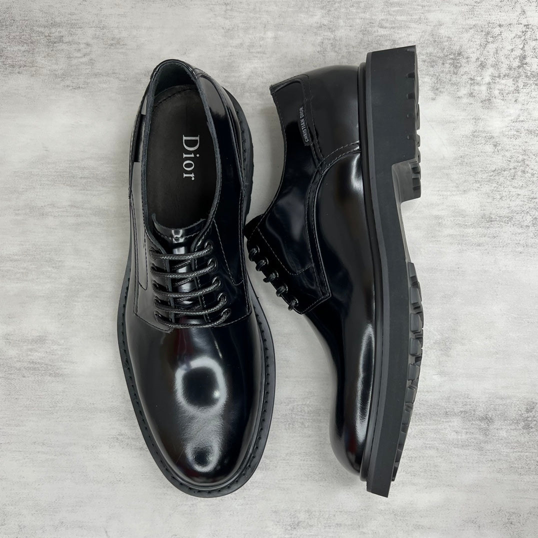 Dior Leather Derby Shoes "Black"