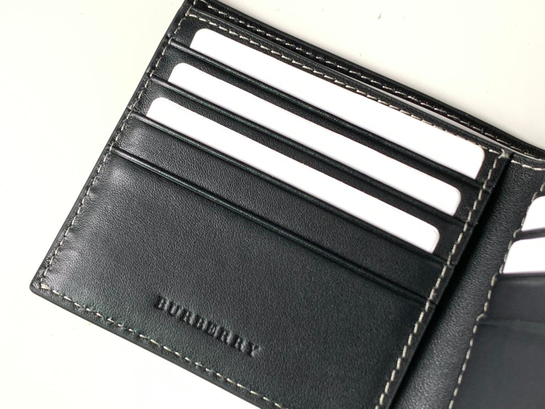 Burberry Check and Leather Bifold Wallet