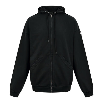 Balenciaga Tape Logo Zip-up Hoodie "Black"
