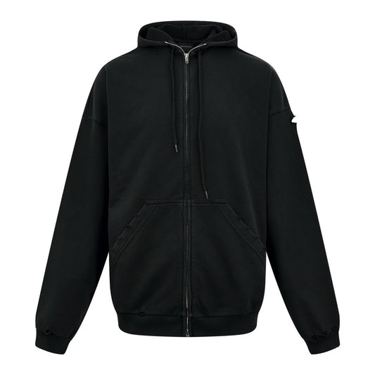 Balenciaga Tape Logo Zip-up Hoodie "Black"