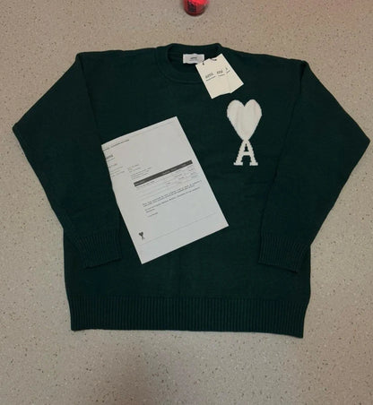 AMI Paris Ami De Coeur Sweater "Dark Green"