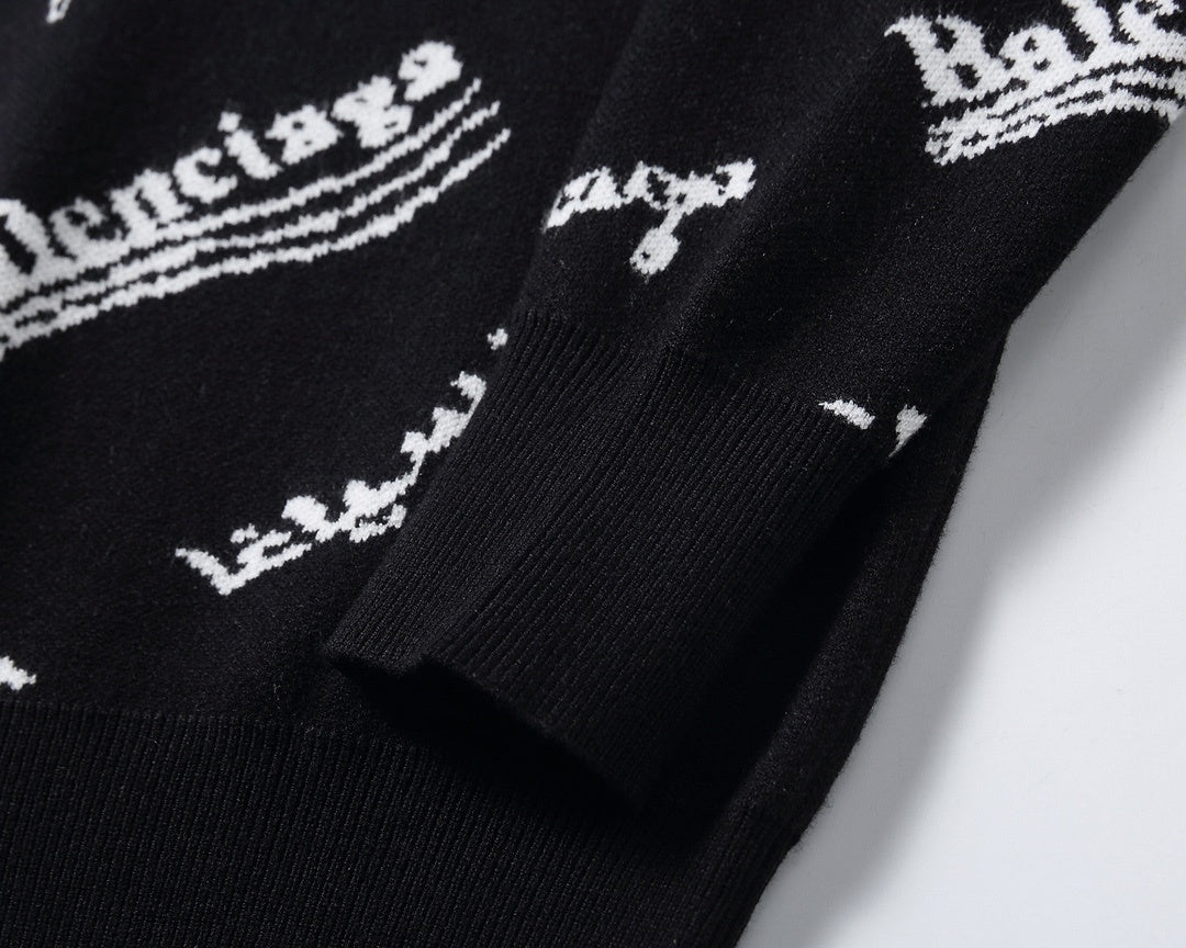 Balenciaga Logo Print Sweater "Black-White"
