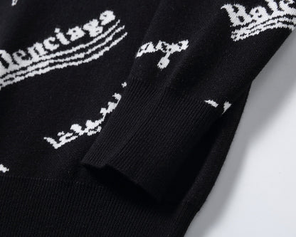 Balenciaga Logo Print Sweater "Black-White"